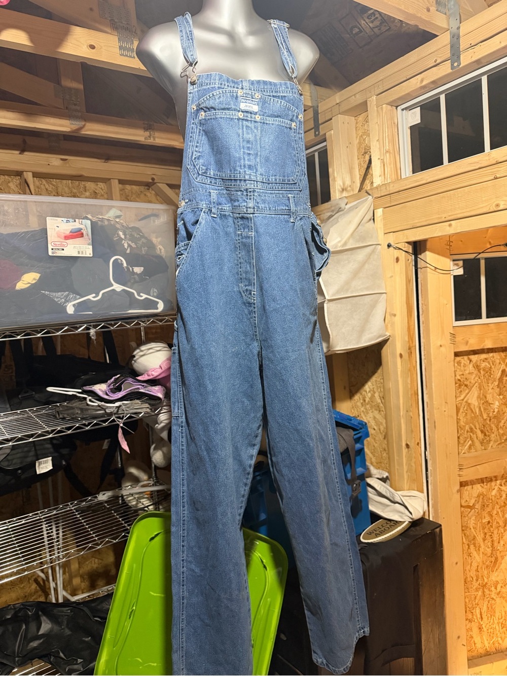 Classic Blue Denim Overalls with Bib Pocket